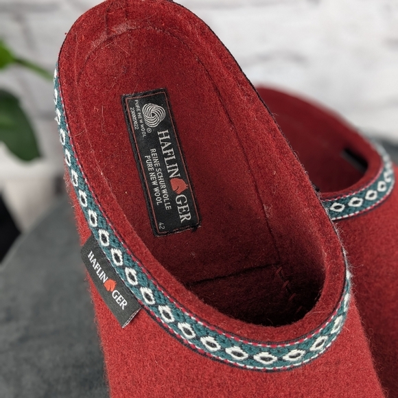 Haflinger wool GZ clog, 42, Chili / red - Picture 10 of 15